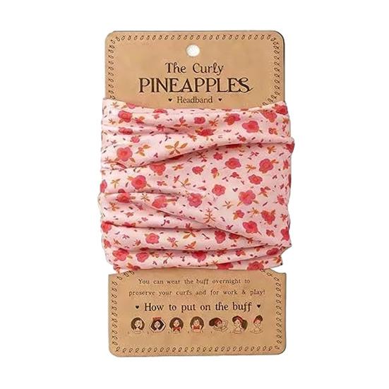 Lockiges Ananas-Stirnband Rosa Blumenmuster Weiches Atmungsaktives Haarband Schlafen Training Anti-Knoten Haare