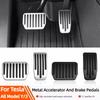 Para Tesla Model Y 3 Highland Upgrade Foot Pedal Pads Cover Antiderrapante Acelerador Freio Descanso Desempenho Tapetes De Alumínio Acessórios
