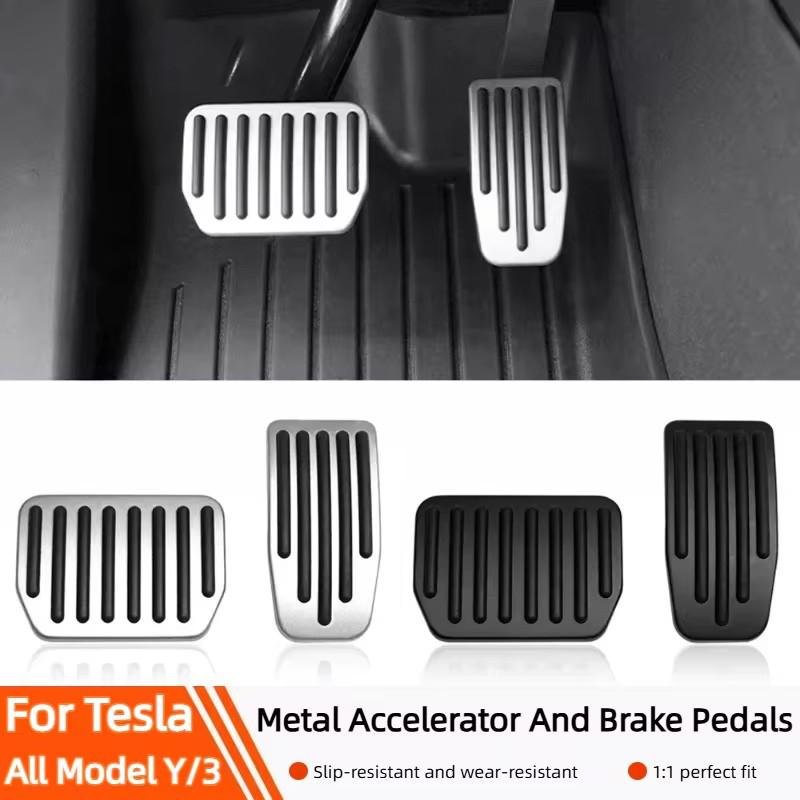 Per Tesla Model Y 3 Highland Upgrade Copripedali per Piede Antiscivolo Acceleratore Freno Riposo Alluminio Performance Tappetini Accessori