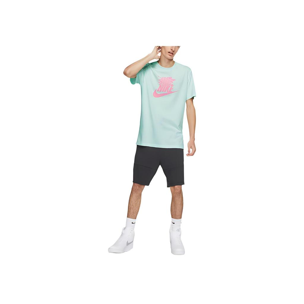 Nike Sportswear Big Logo Print Crew Neck Short-Sleeve T-Shirt Men Tops Green BQ1266-336