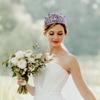 Queen Party Pageant Baroque Luxury Crown Shiny Silver Rhinestone Crown Princess Tiara  Wedding