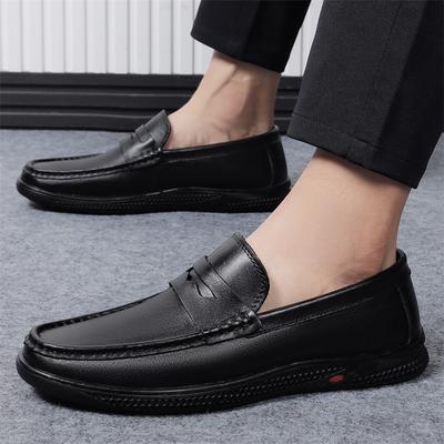 Scarpe da Uomo in Vera Pelle 2024 38-45 Pelle di Testa Morbida Antiscivolo Gomma Mocassini Scarpe Uomo Nere Casual Vera Pelle