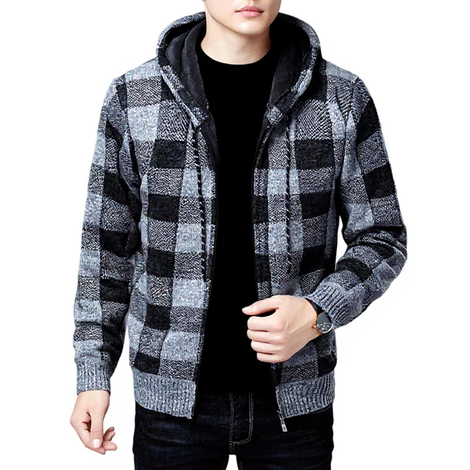 

Men s Loose Leisure Hooded Hood Knitting Coat XXL