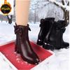 Women Designer Ankle Snow Zipper Boots Winter High Heels Shoes