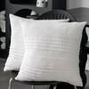 Wrinkled Throw Pillow Cover Decorative Pillow Cover with Hidden Zipper Minimalist White Pillowcase for Home