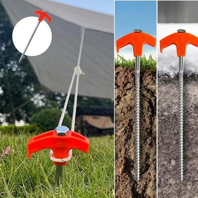 Screw In Tent Pegs Heavy Duty Ground Anchors Durable Tent Stakes  Outdoor