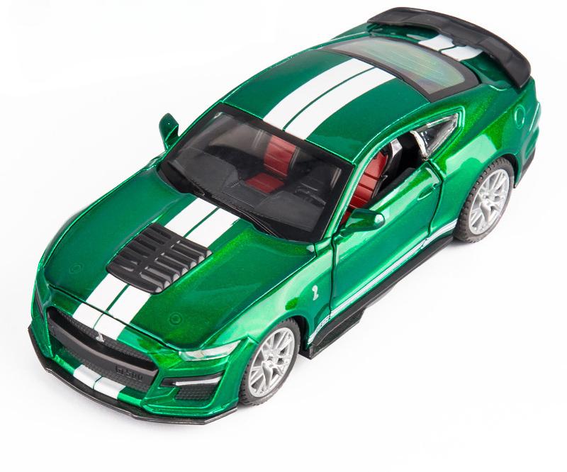 1/32 Ford Mustang Shelby GT500 Supercar High Simulation Car Model Alloy Pull Back Kid Toy Car 4 Open Door Children's Gifts