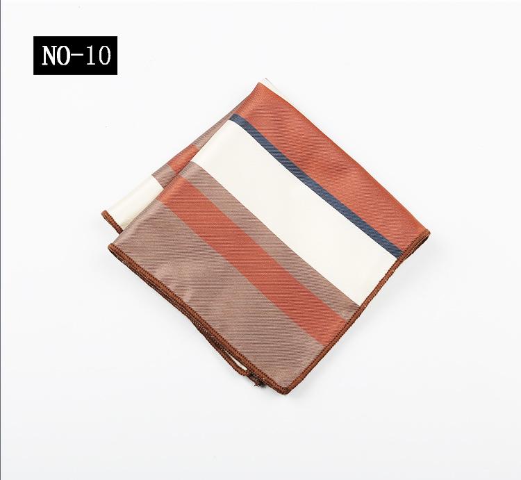 Pocket Towel Men'S Business Stripe Green Brown High-End Wedding Ceremony Handkerchief Small Square Towel