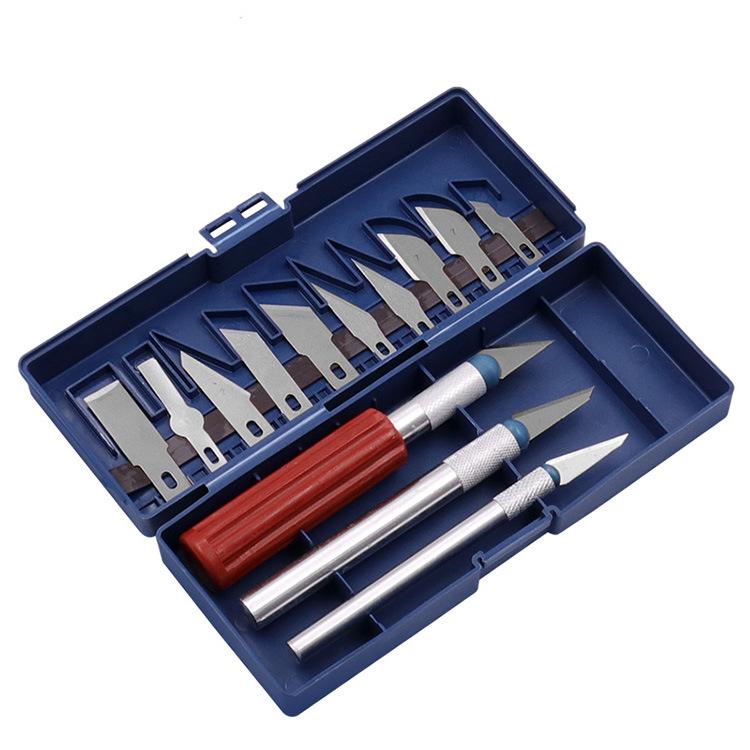 13PCS Precision Cutter Set Exacto Hand Tool Set Arts&Craft Hobby Paper Cut Carving Aluminum Alloy Cutter Blades DIY Repair Box