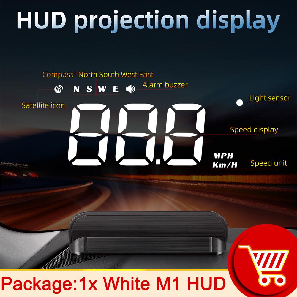 

AD M1 GPS HUD Green/White Head Up Display Speedometer Speed Alarm Electronic Accessories On-board Computer Windshield Projector белый