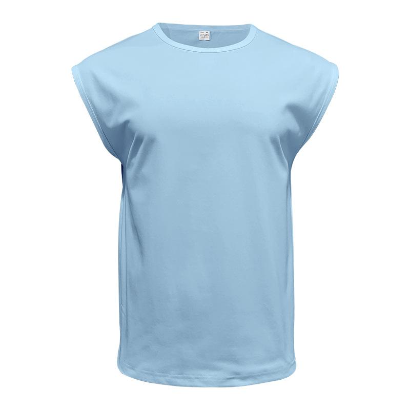 2025 Men's Summer New Sleeveless T-shirt for Youth Loose Solid Color Thin Vest