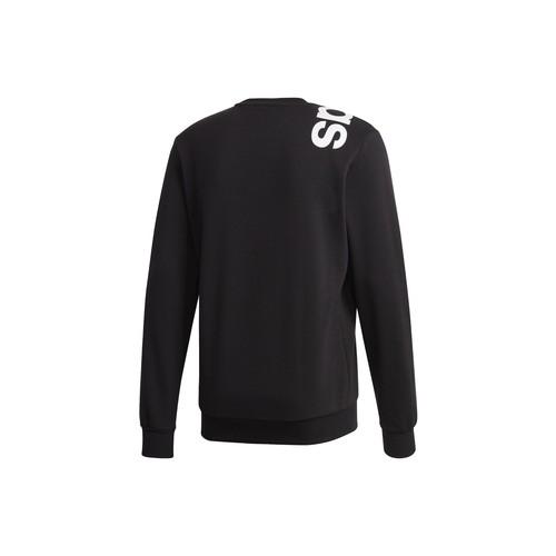 adidas Casual Sports Crew Neck Pullover Knit Sweatshirt for Men, Black