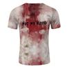 Kids Halloween T-shirt Blood Stain Print Tee Shirt Spooky Crew Neck Short Sleeve T-shirt for Horror Themed Party Costume Street Wear