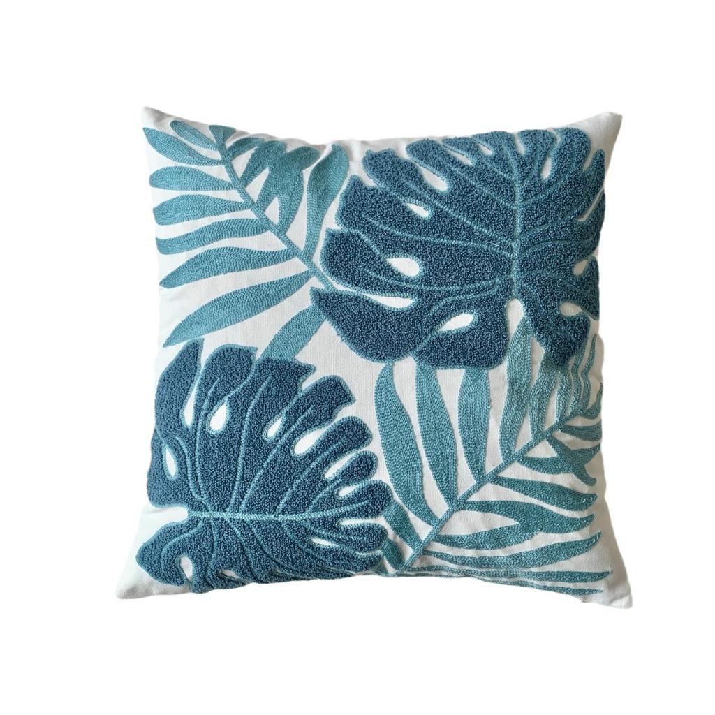 WTEMPO Green Leaf Sunflower Living Room Sofa Embroidery Cushion Throw Pillowcase