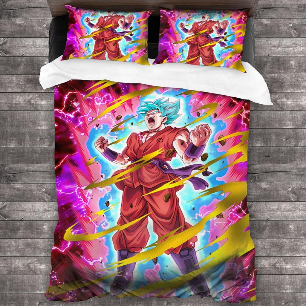 Dragon Ball Series, Digital Printing, Animation Home Textile Four-Piece Set, Quilt Cover, Bedding Three-Piece Set