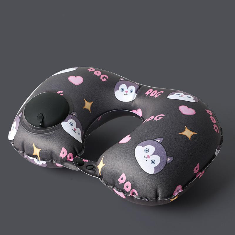 Inflatable Travel Neck Pillow for Airplane Train Car Washable Pillowcase U Shaped Office Napping Pillow,Home Head Neck and Lumbar Support