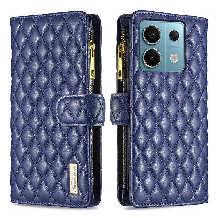 

BF Style-15 для Xiaomi Redmi Note 13 Pro 5G Poco X6 5G карманный чехол на молнии кожаный чехол для телефона с ромбом