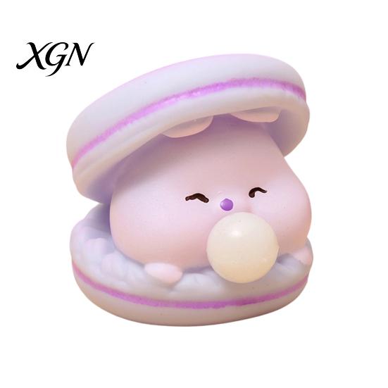 Stress Relief Toy Bubble-Breathing Burger Squeeze Soft TPR Fidget for Macaron Ball Cute Macaron-Shaped Decompression Gadget Kids Adults Sensory