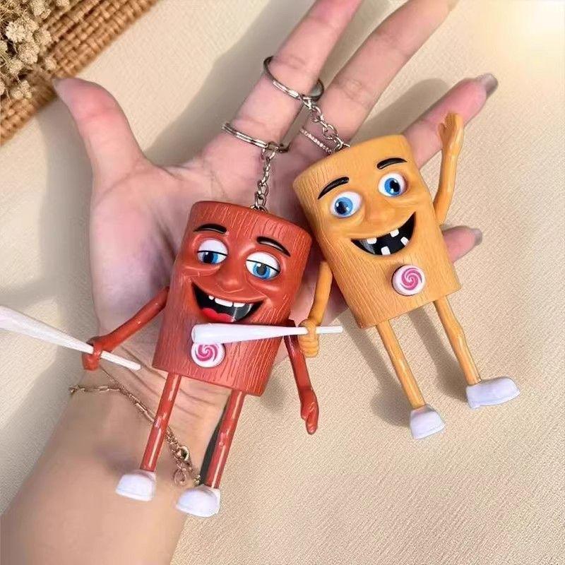 Деревянная кукла-человечек с меняющимся лицом, игрушка, брелок-подвеска