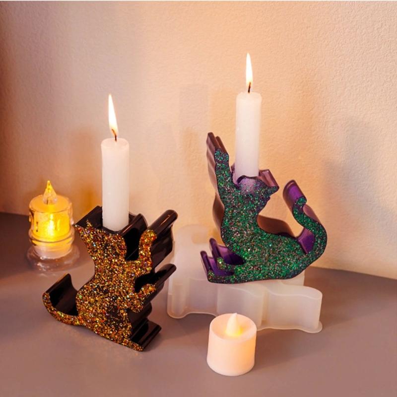 Kerzenhalter Harzformen Katzenform Kerzenständer Silikonform Einzigartiger Tierkerzenständer Epoxidgussform DIY Bastelarbeiten