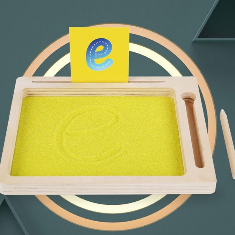 Sand Tray Letter Formation Sand Writing Tray with Pen Educational Toy for Kids Writing Letters and Number