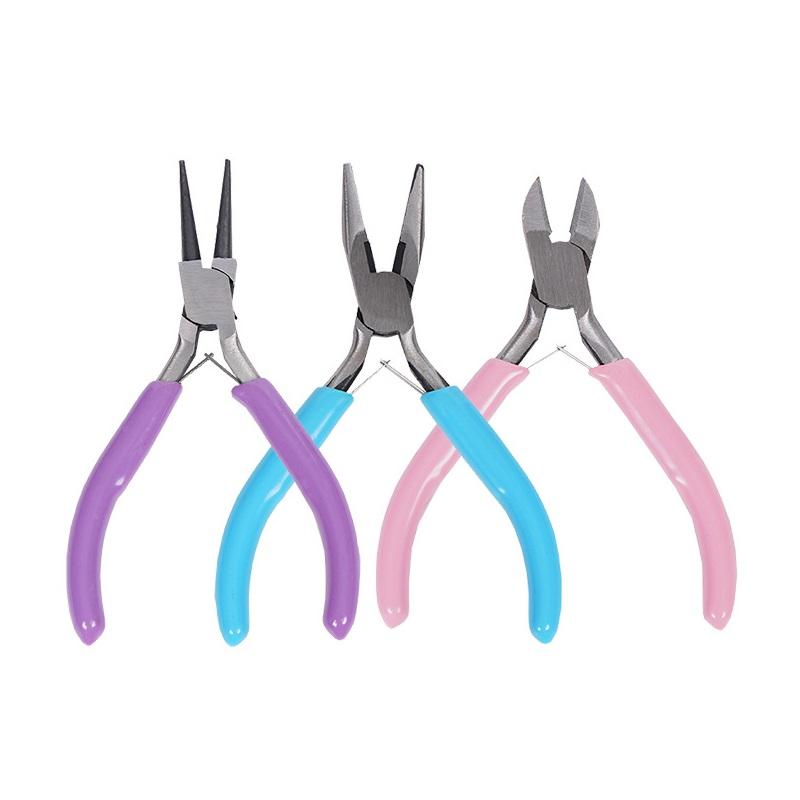 Jewelry Making Plier Tool Set Stainless Steel Non-Slip Handles Ideal Gift for DIY Craft Hobby Lovers Adults Kids