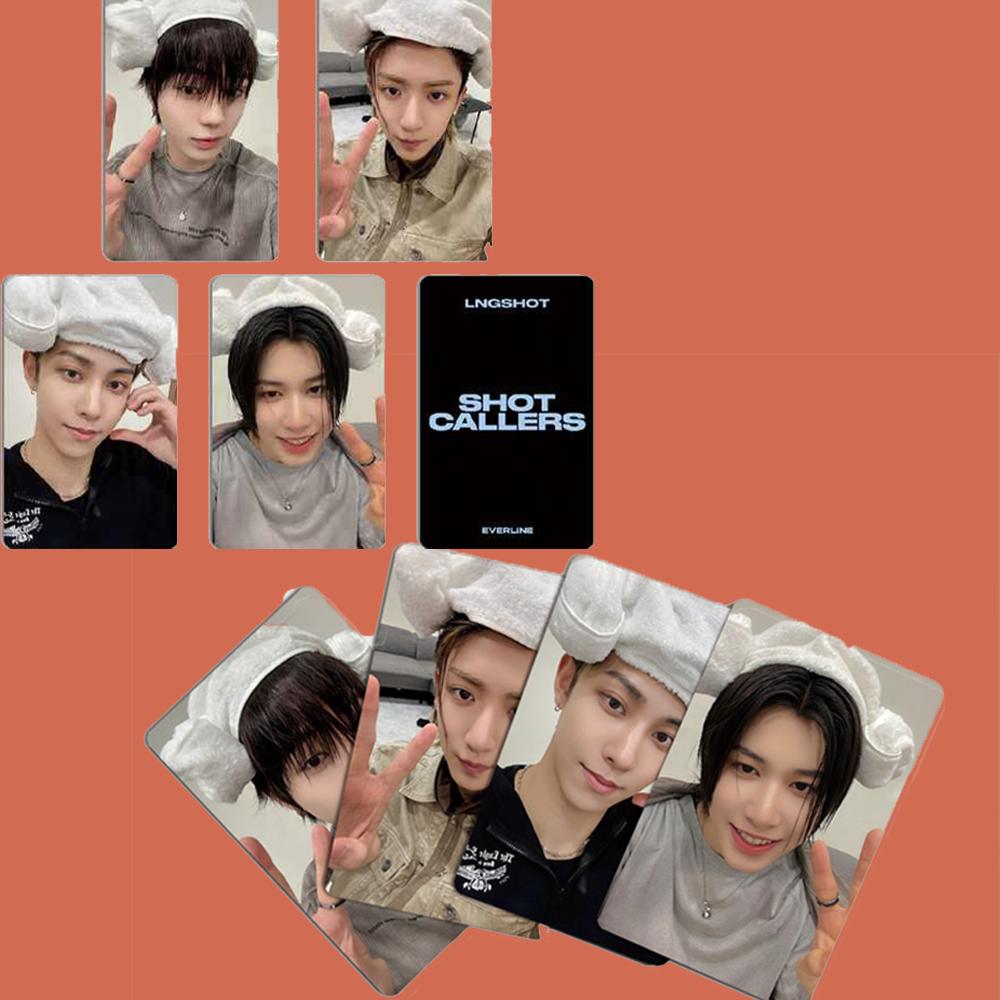 4 Pezzi/8 Pezzi Un Set LNGSHOT 1° Mini Album SHOT CALLERS PE Card EVERLINERYUL WOOJIN LOUIS OHYUL Souvenir per Fan Cartoline Cosplay