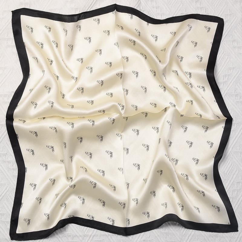 

53cm square scarf - women s british style horse head embellished silk scarf 53*53cm белый
