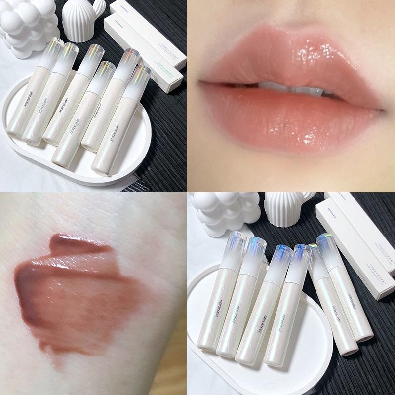 HER ORANGE ~ Shimmering Mirror Water Lip Glaze Wave Light Clear Lipstick Into Film Lip Color