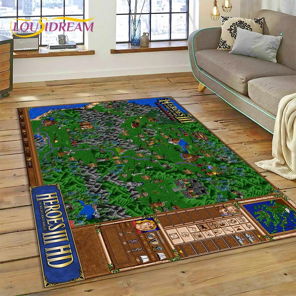 Heroes of Might and Magic Retro Hry Koberec Rohožka do Ložnice Obývacího Pokoj Domácí Dekorace Pohovky, Dětská Hra Velká Dekorace Podložka na Podlahu