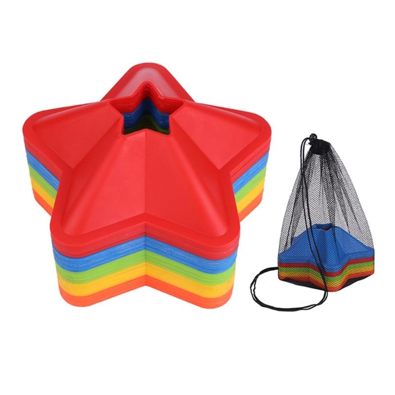 50Pcs Star Shape Soccer Disc Cones Agility Soccer Cones Sign Plate for Football, Basketball Sports Training Accessories