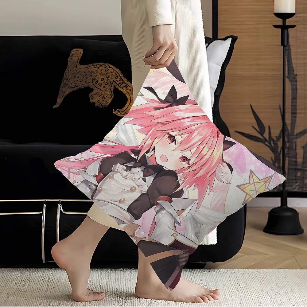 AAstolfo Rose Mignonne Fille Anime Housse de Coussin Taie d'oreiller Salon Canapé Décoration de Maison Personnalisé