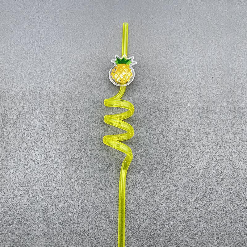 8/16-Pack Fruit-Shaped Straws: Reusable, Food-Grade Plastic Spiral Drinking Straws, Perfect For Birthday Party Decorations