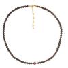 Bien Vetu 4Mm Smoky Quartz + 6Mm Single Cinnabar Gf Layered Necklace