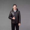 Herbst- und Winterpelz All-in-One Herren Lammfell Lederjacke Lammwolle Mittelalter Kapuzenpelzmantel dick