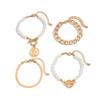 Bracelet imitation pearl stacked bracelet set, simple temperament beaded portrait fringed jewelry