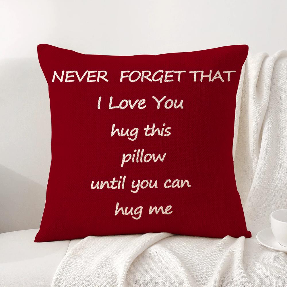 Funny Hug Me Cushion Cover Natural Linen Organic Fabric Double-Sided Printing Sofa Home Decor Gift Pillow Cover