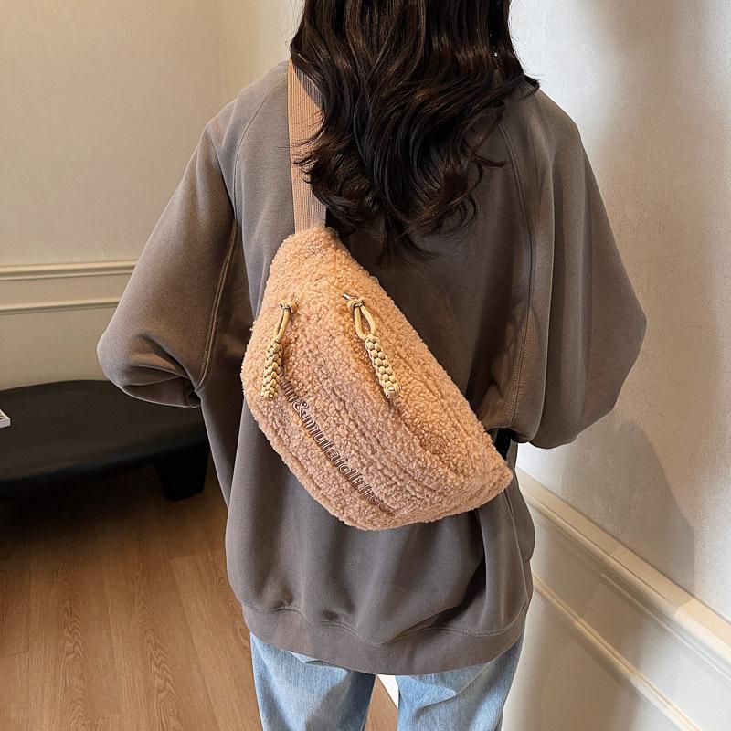 Simple Solid Color Shoulder Bag Women's 2025 Autumn New Small Fresh Chest Bag Schoolgirl Sports Crossbody Bag Women's Bag