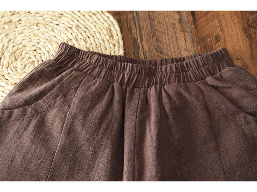 Women's Winter Cotton Linen Patchwork Trousers - Thick, Quilted, & Slimming Ramie Casual Pants
