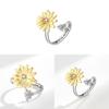 Small Daisy Adjustable Sunflower Ring With Copper Material For Fashion Jewelry Enthusiasts