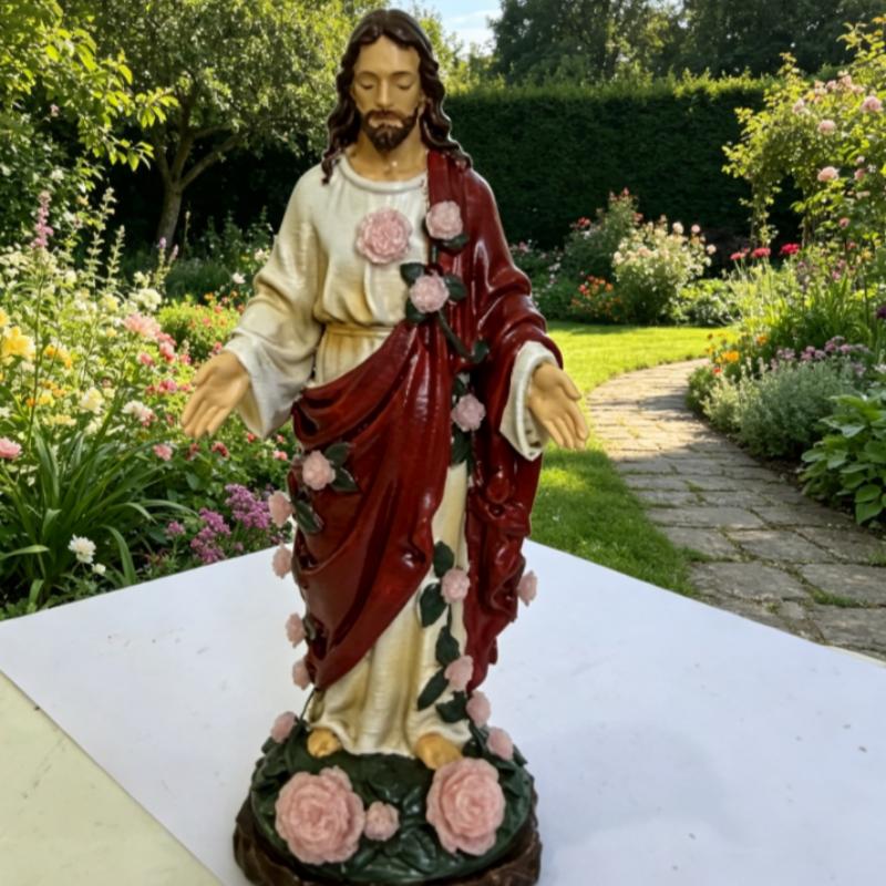 Resin Jesus Christ Collectible Figure Blessed Blessing Jesus Catholic Religious Statue For Christian Prayer Altar Gift Home Deco