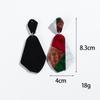 Statement Big Acrylic Geometric Pendant Earrings for Women Trendy Resin Irregular Spliced Long Dangle Earring Retro Jewelry Gift
