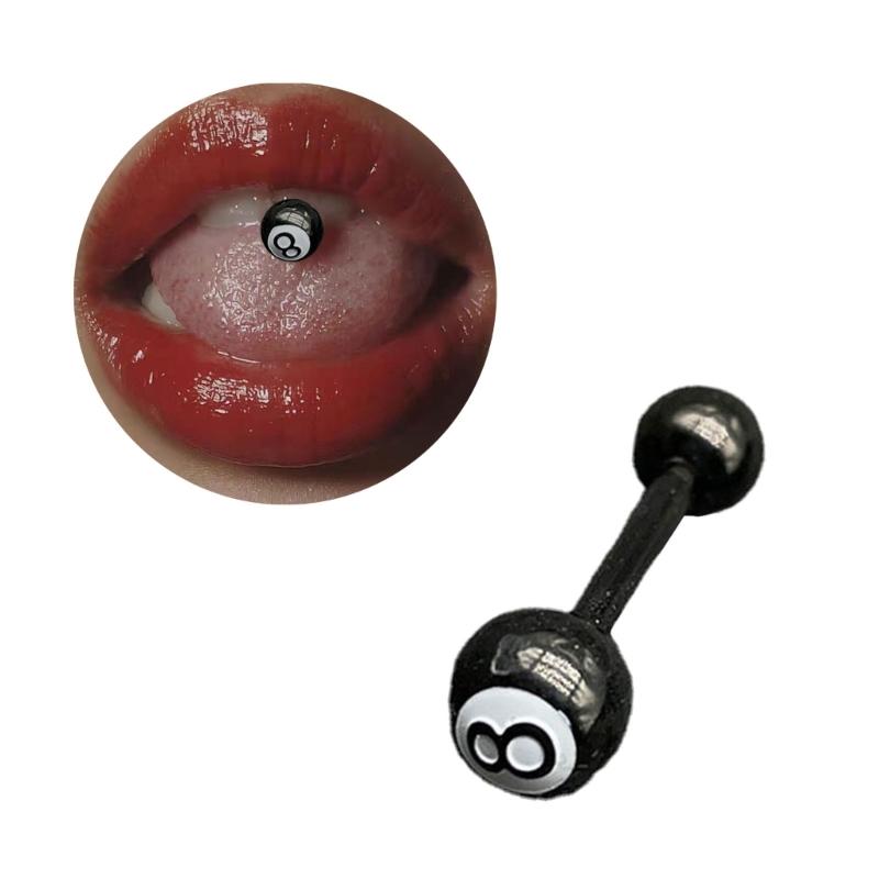 Anneaux de langue de billard pour femmes, bijoux de perçage de langue en acier inoxydable, longueur de barre de 12 à 16mm pour anneaux de langue