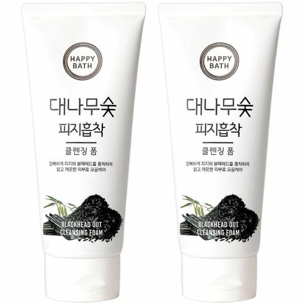 HAPPY BATH Bamboo Charcoal Sebum-Absorbing Cleansing Foam 200gx2 (WB6D0A0)