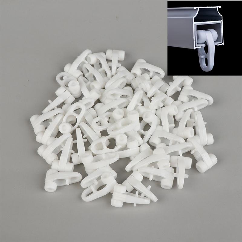 50 Stück Leichte Gardinenschienen-Gleitradhaken Typ Universal Gerade Schiene Gebogene Schiene Schieber Gardinenhakenring