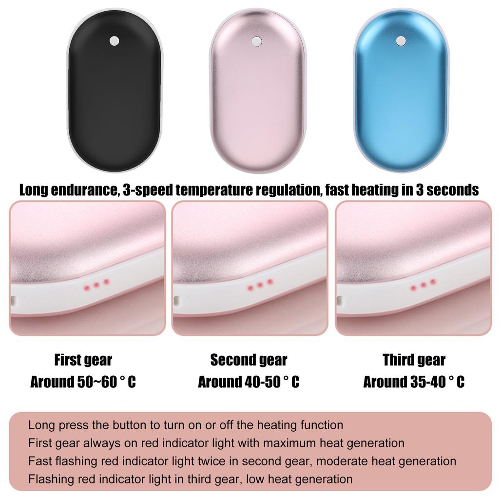 2 In 1 Electric Portable Hand Warming Treasure PowerBank Hand Warmer Treasure Pocket Warmer Outdoors Camping
