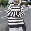 Striped Sweater Men's Autumn and Winter Lazy Japanese Loose Coat Retro Trendy Brand Winter Thickened Long-sleeved Knitted Sweater