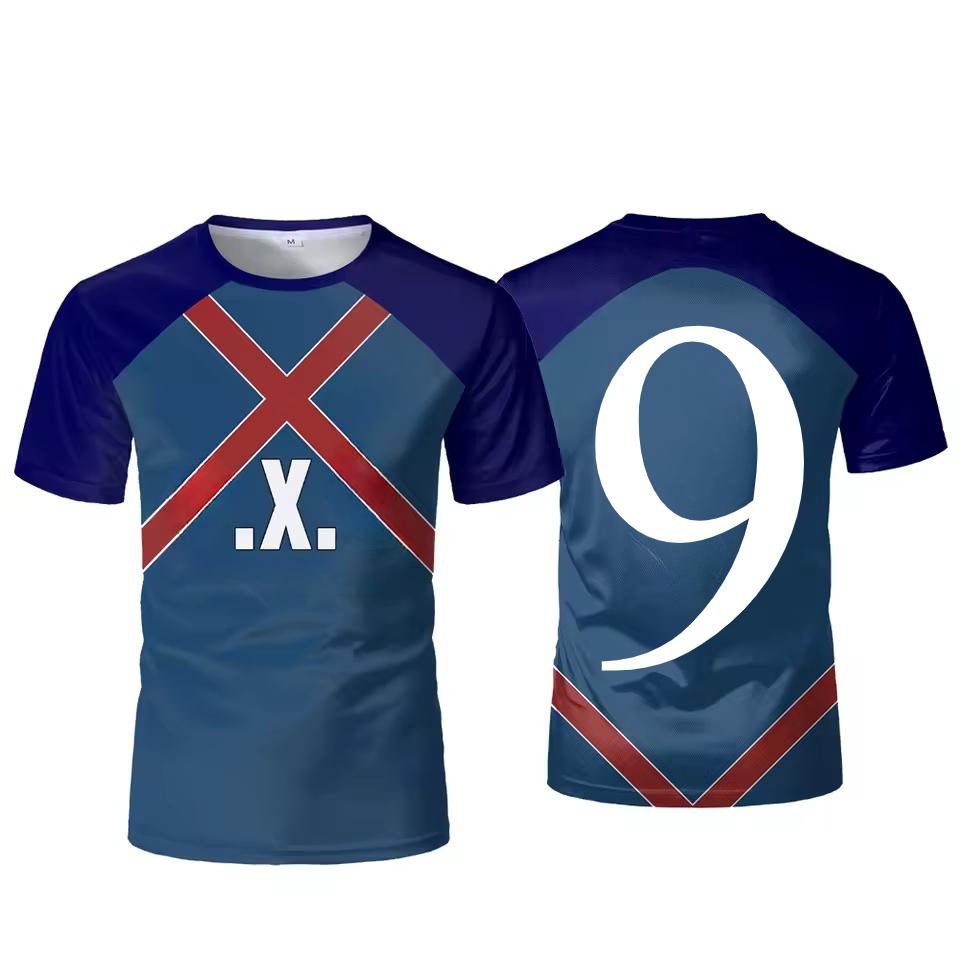 Men's Casual Sports Loose Plus Size Simple Digital Football T-shirt with Printed Round Neck Short Sleeved 3D T-shirt Top