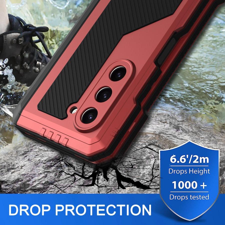 Case for Samsung Z Fold 7 6 5 4 Shockproof Aluminum Metal Cases Anti-Drop Heavy Duty Guard Armor Cover Built-in Screen Protect