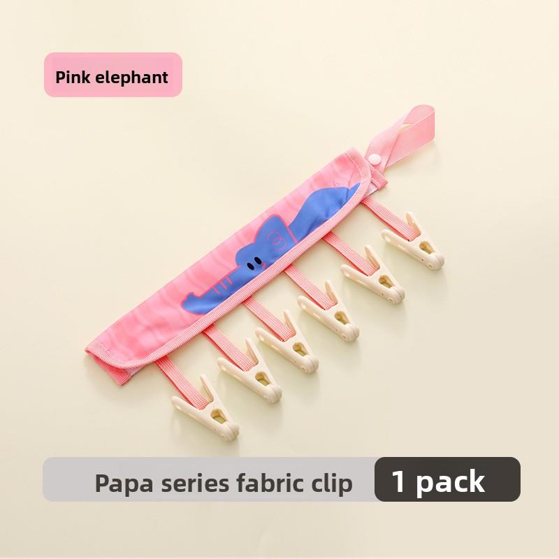 Travel Clothes Hanger with Folding Straps and Clips, Seamless and Anti-slip Inner Pants and Socks, Drying Fabric Clothes Rack